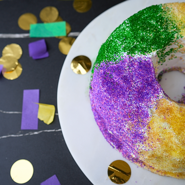 Mardi Gras Ice Cream "King Cake"