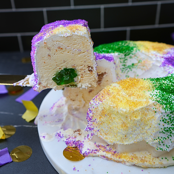 Mardi Gras Ice Cream "King Cake"