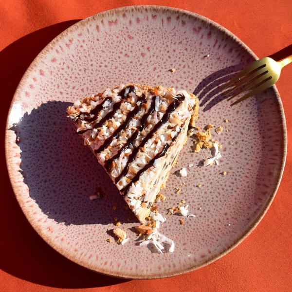 Caramel Coconut Chip Pie (Vegan, GF Available)